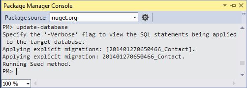 Update Database in Package Manage Console